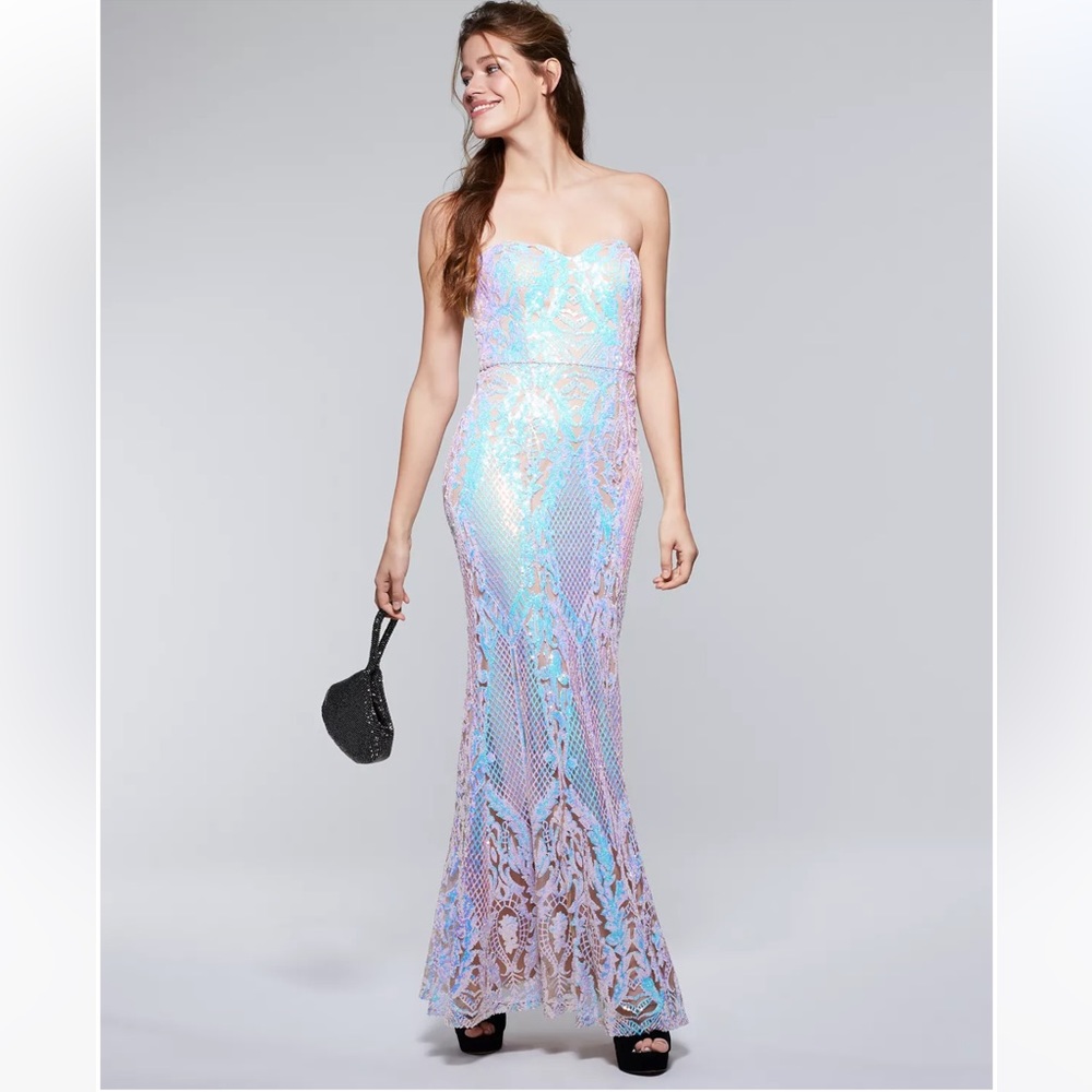 Say Yes To The Prom Iridescent Mermaid Dress